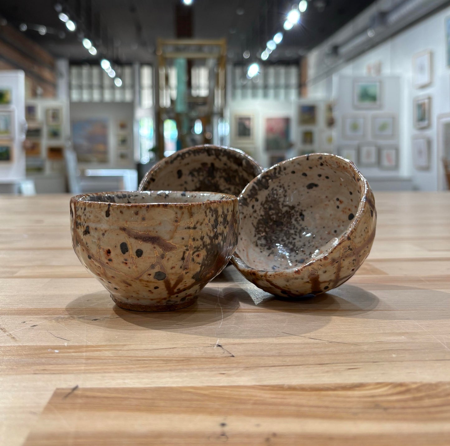 Small Spotted Bowls With Brown Markings