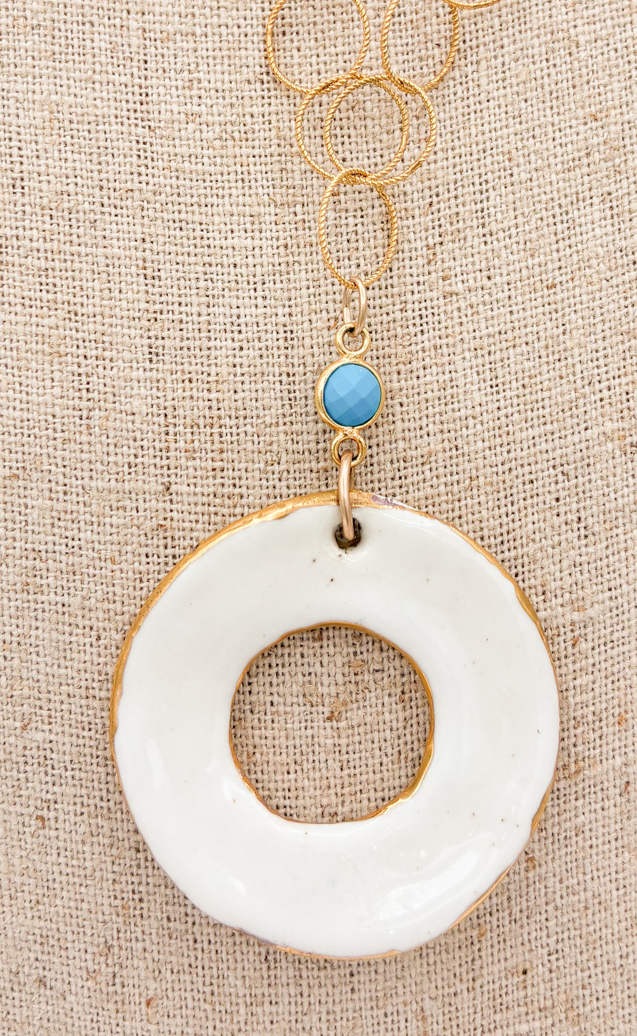 White Hollow with Turquoise Bead