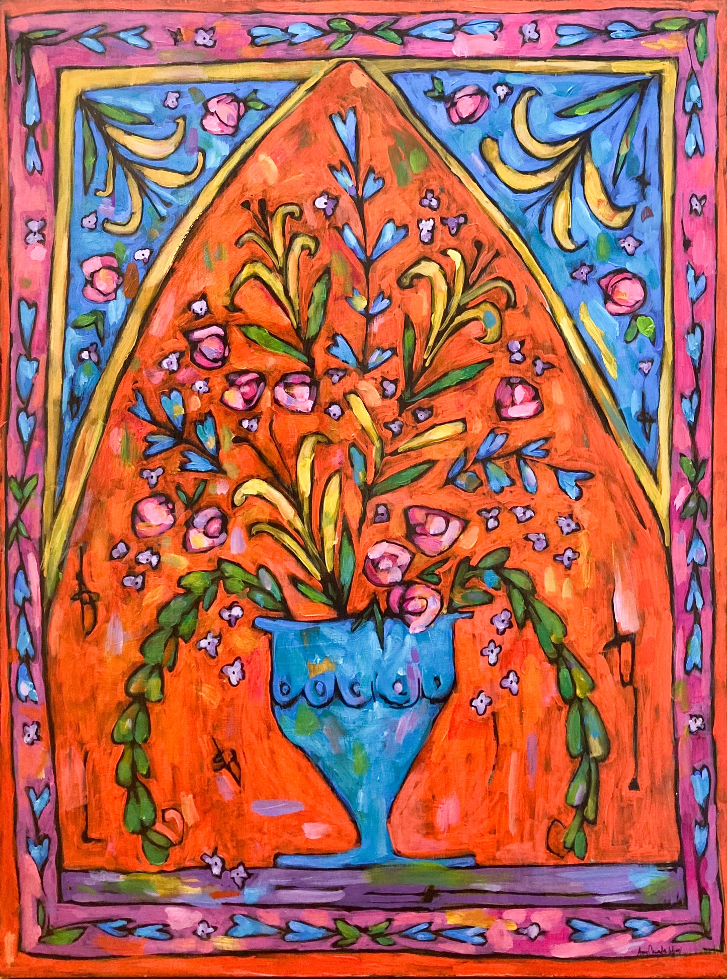 Arrangement with Hot Pink