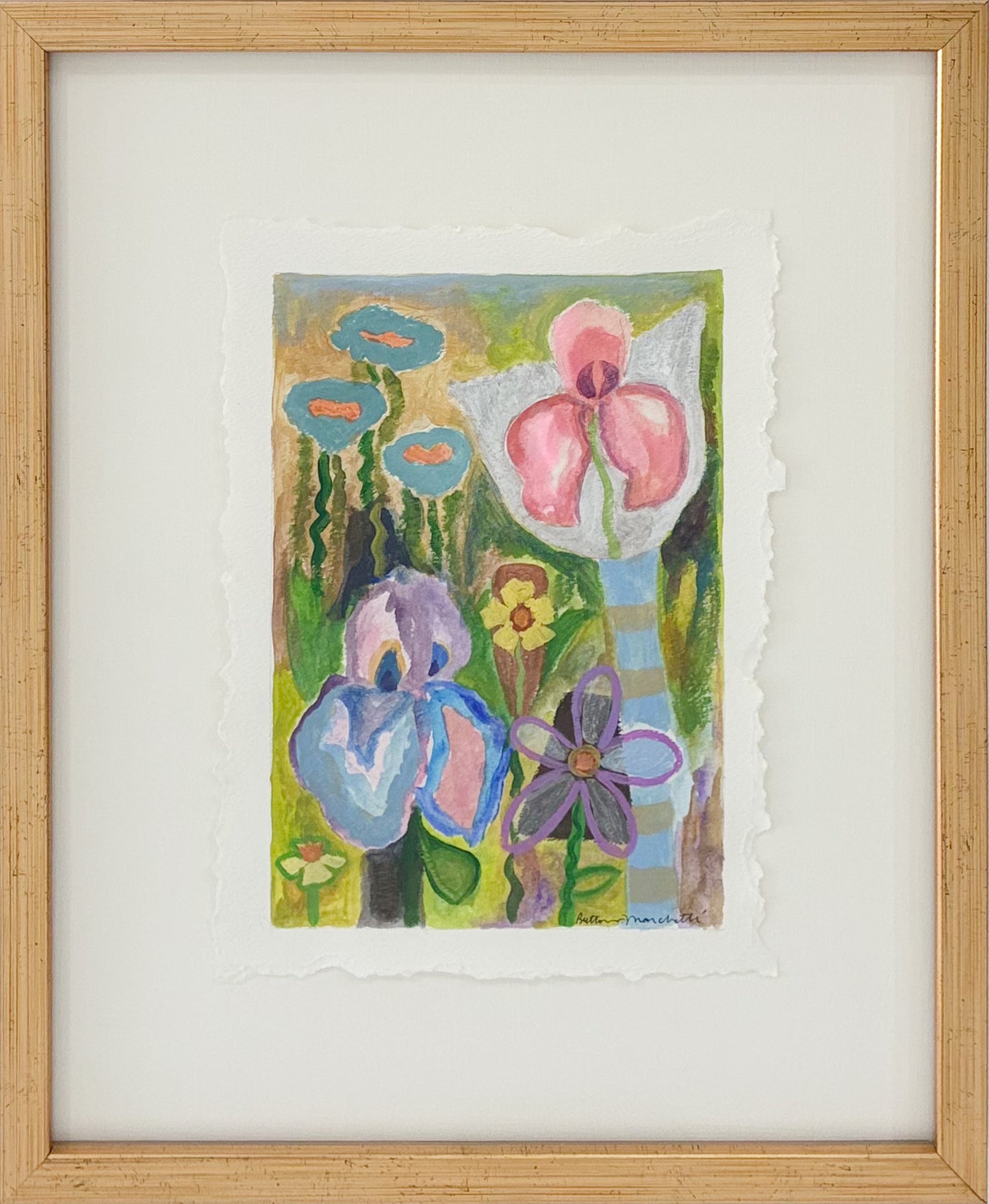 Poppies & Wildflowers - Blue Poppies & Pink Iris