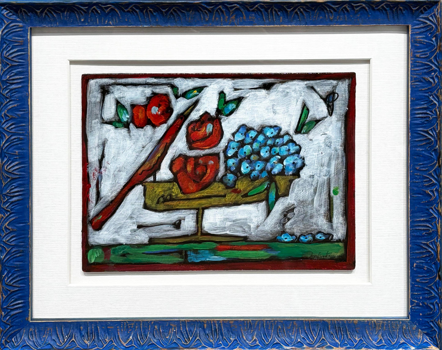 Cardinal, Roses & Hydrangea