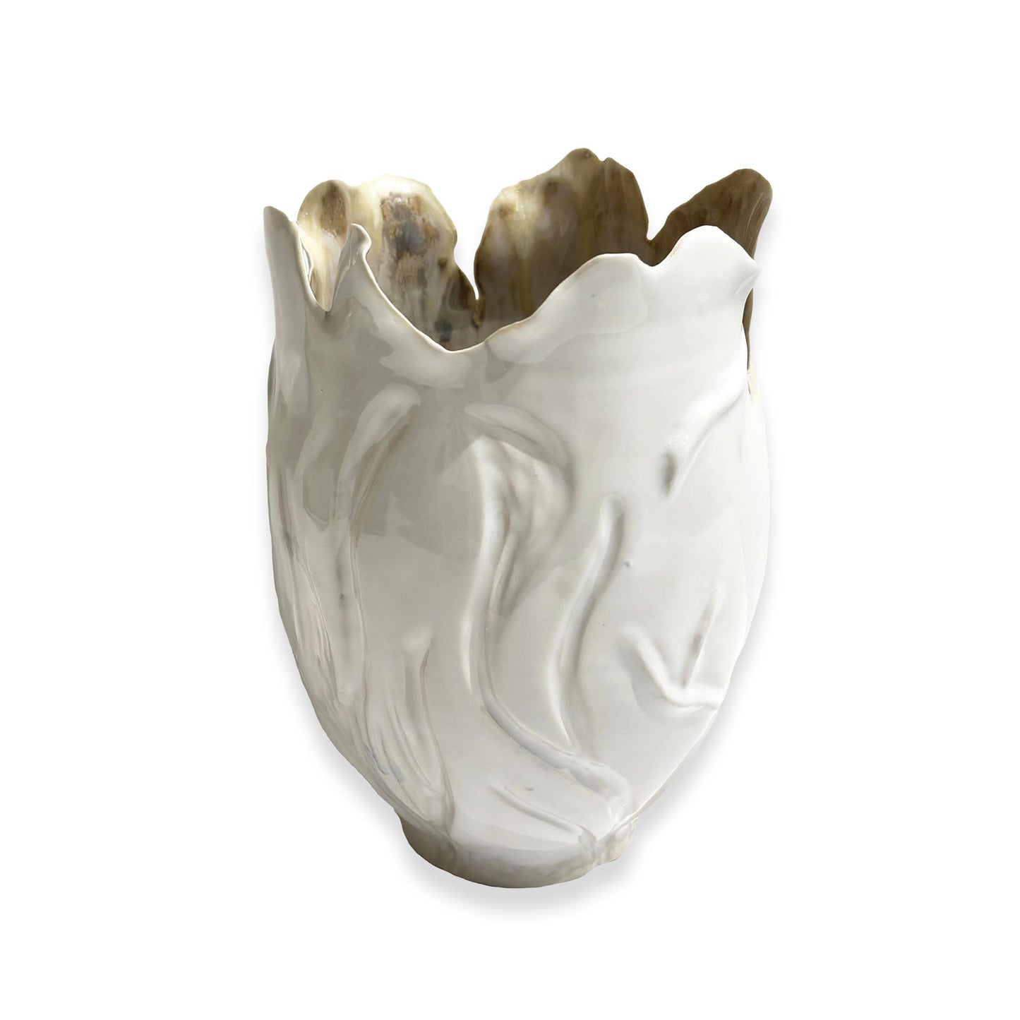 Carved White Vase