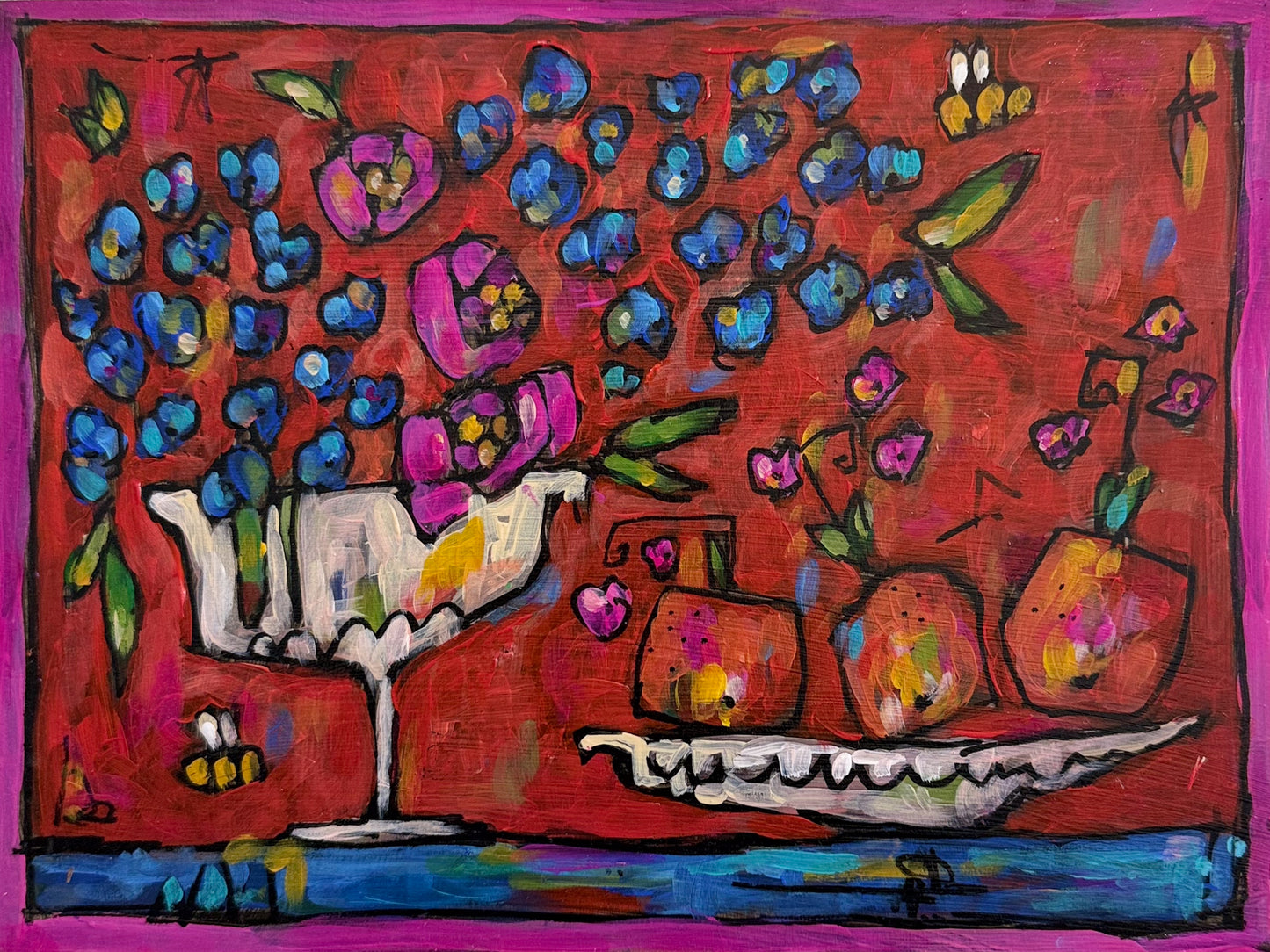 Hydrangeas, Roses & Satsumas