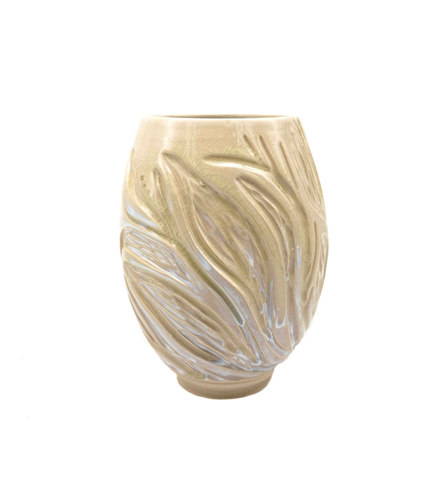 Medium Carved Vase - Iridescent