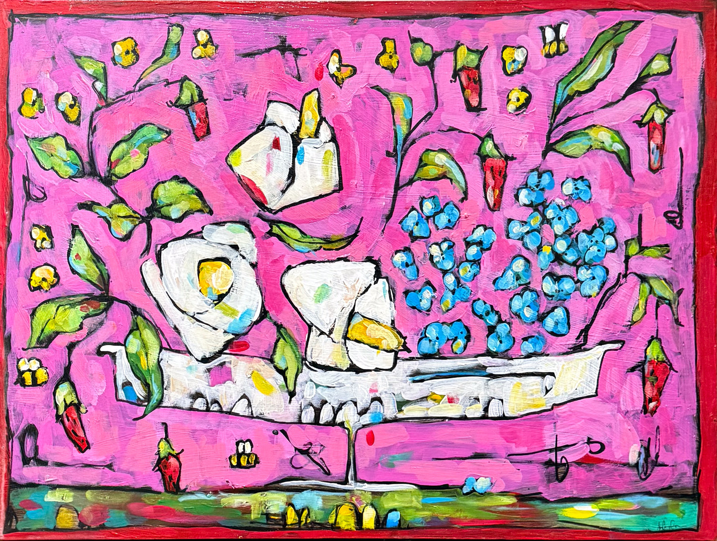 Nature: Reframed - Magnolia, Hydrangea, and Strawberries