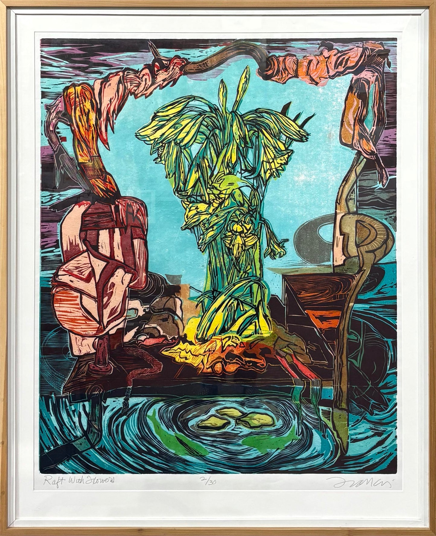 Raft With Flowers