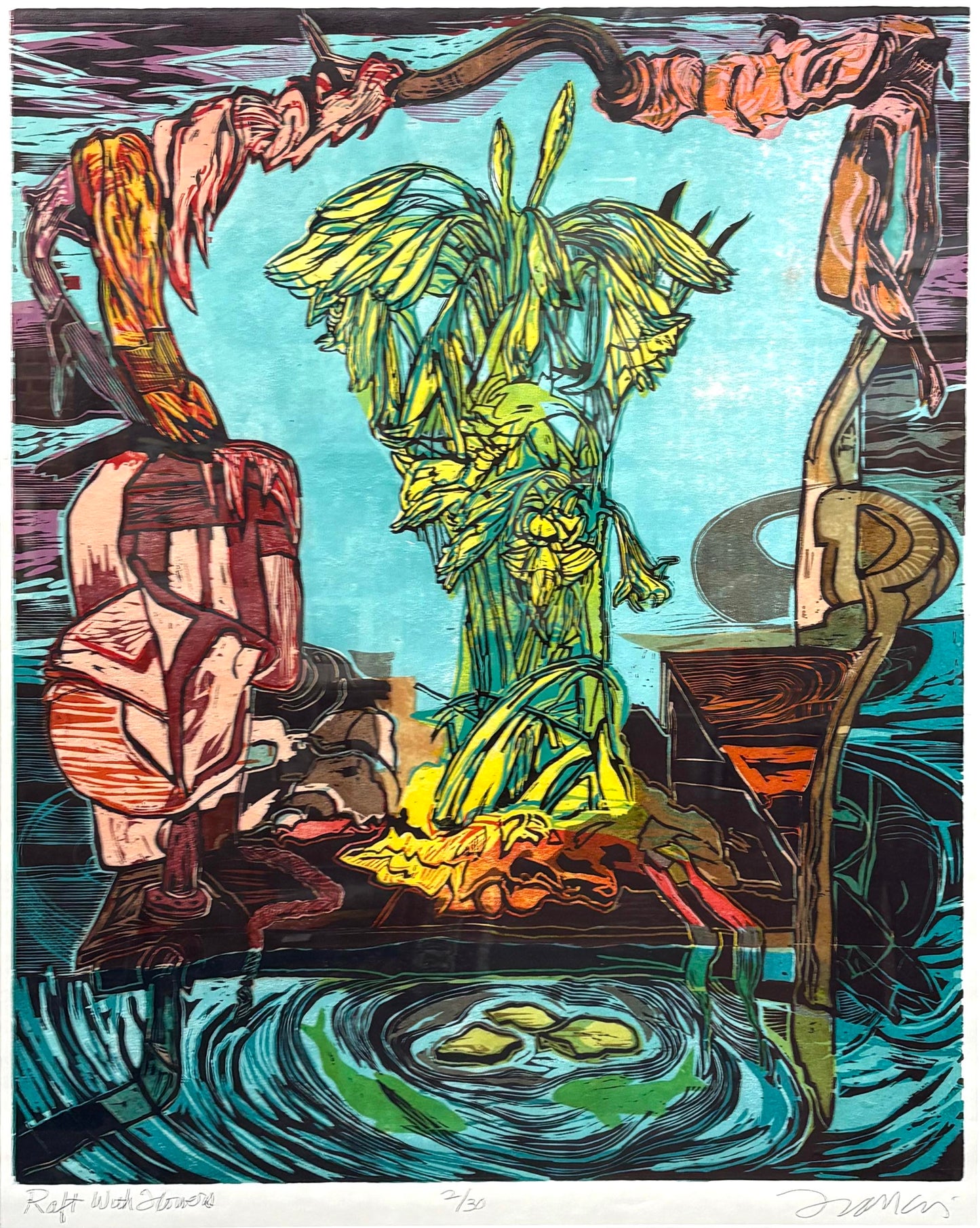 Raft With Flowers