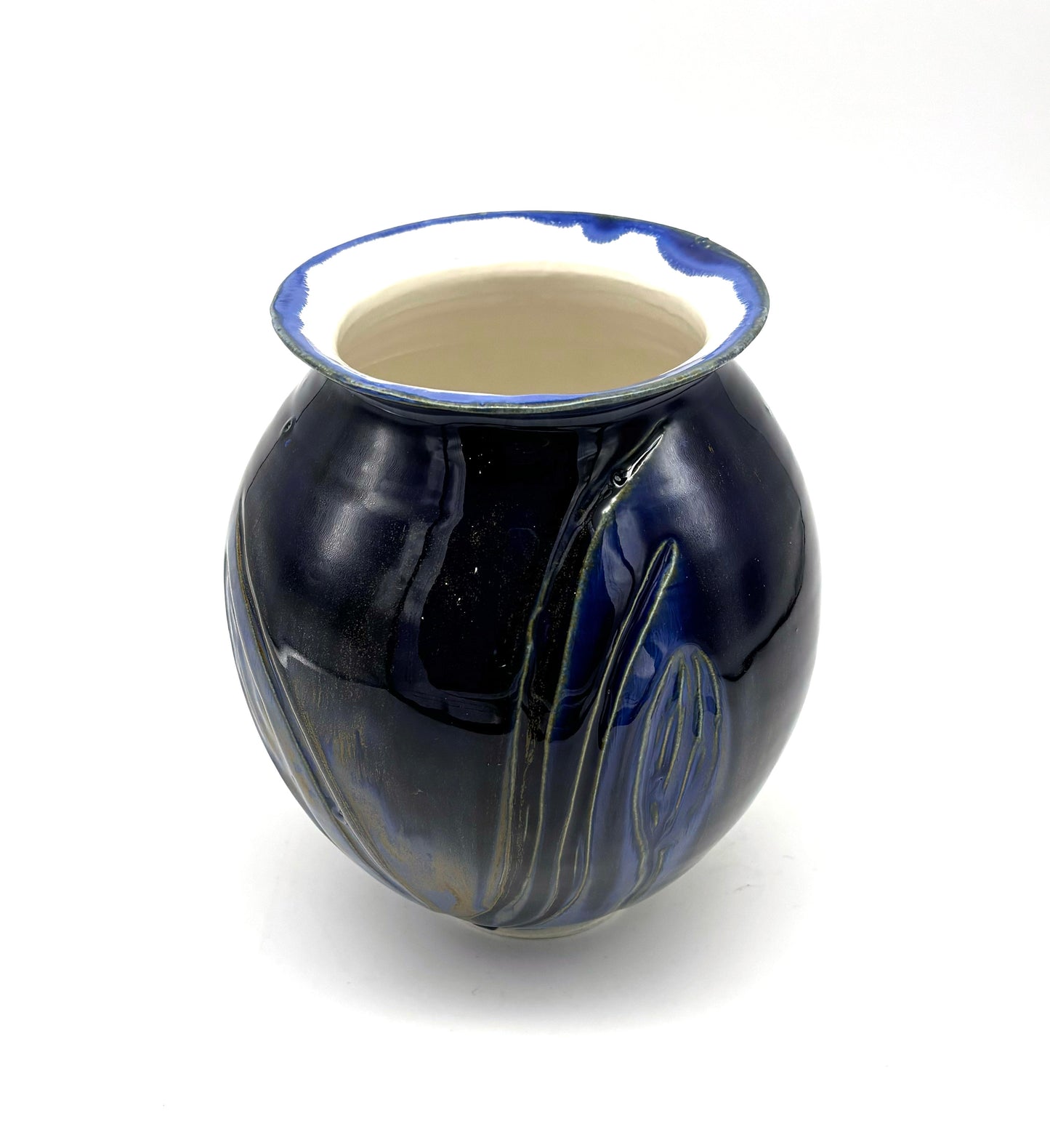 Cobalt Medium Carved Vase