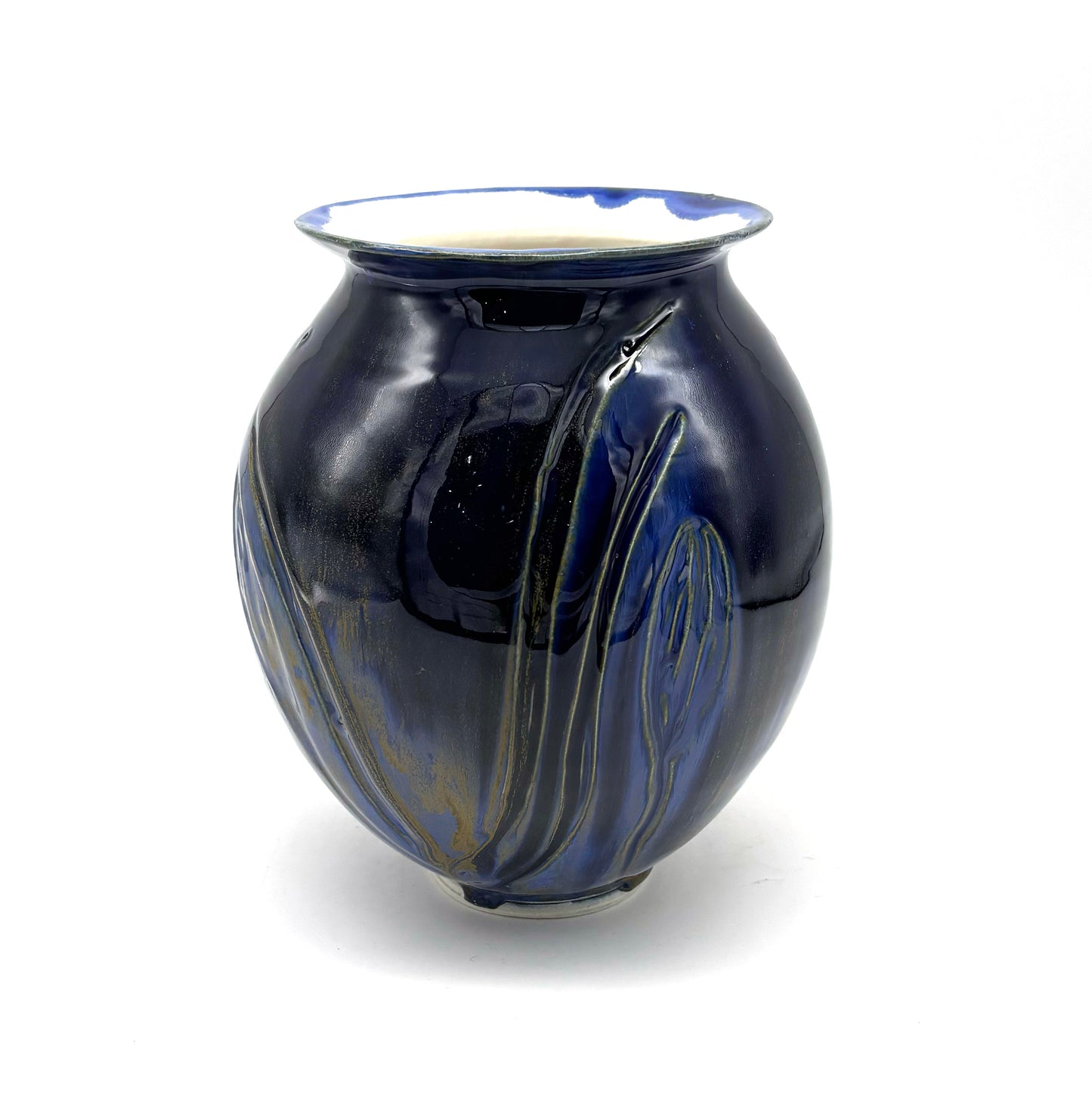 Cobalt Medium Carved Vase