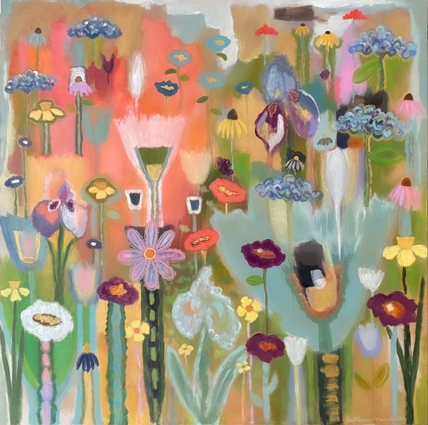 Sky Tulip And Blue Hydrangea