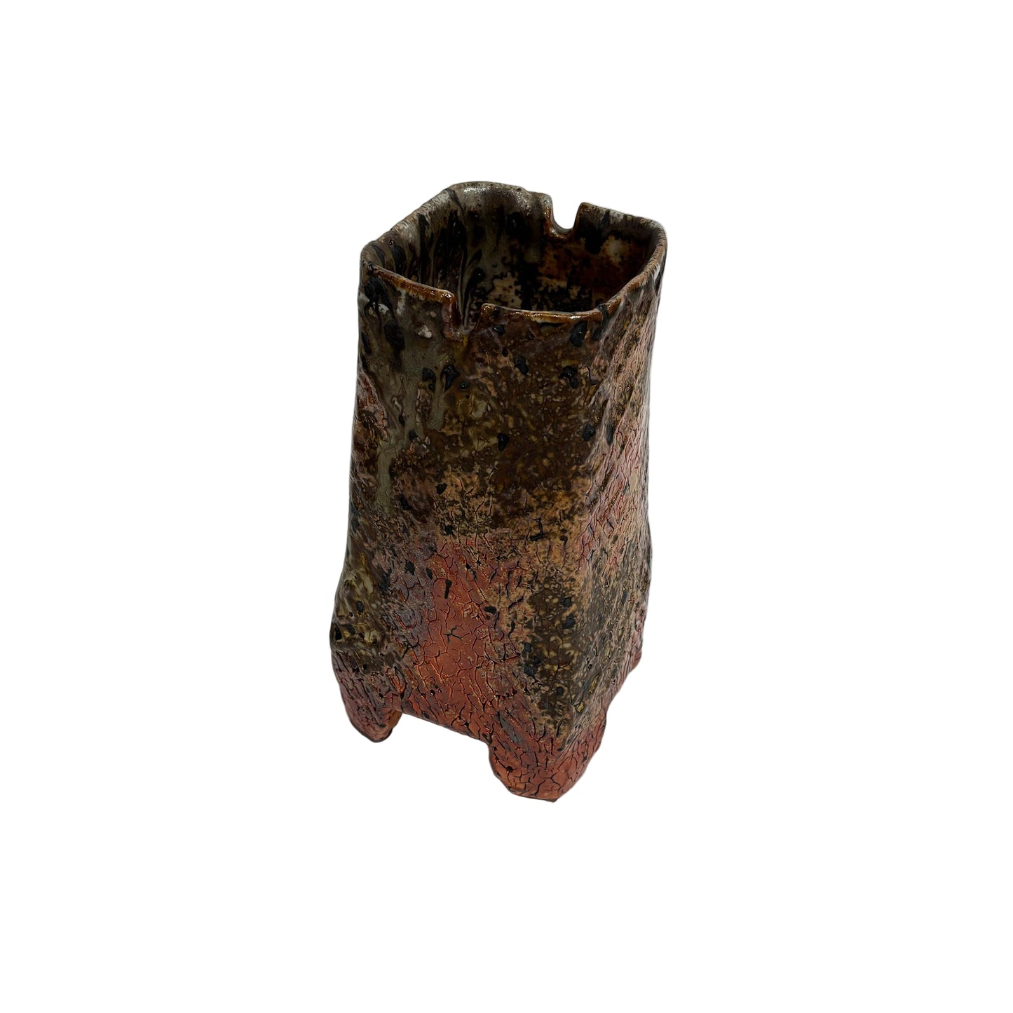 Footed Rust Vase