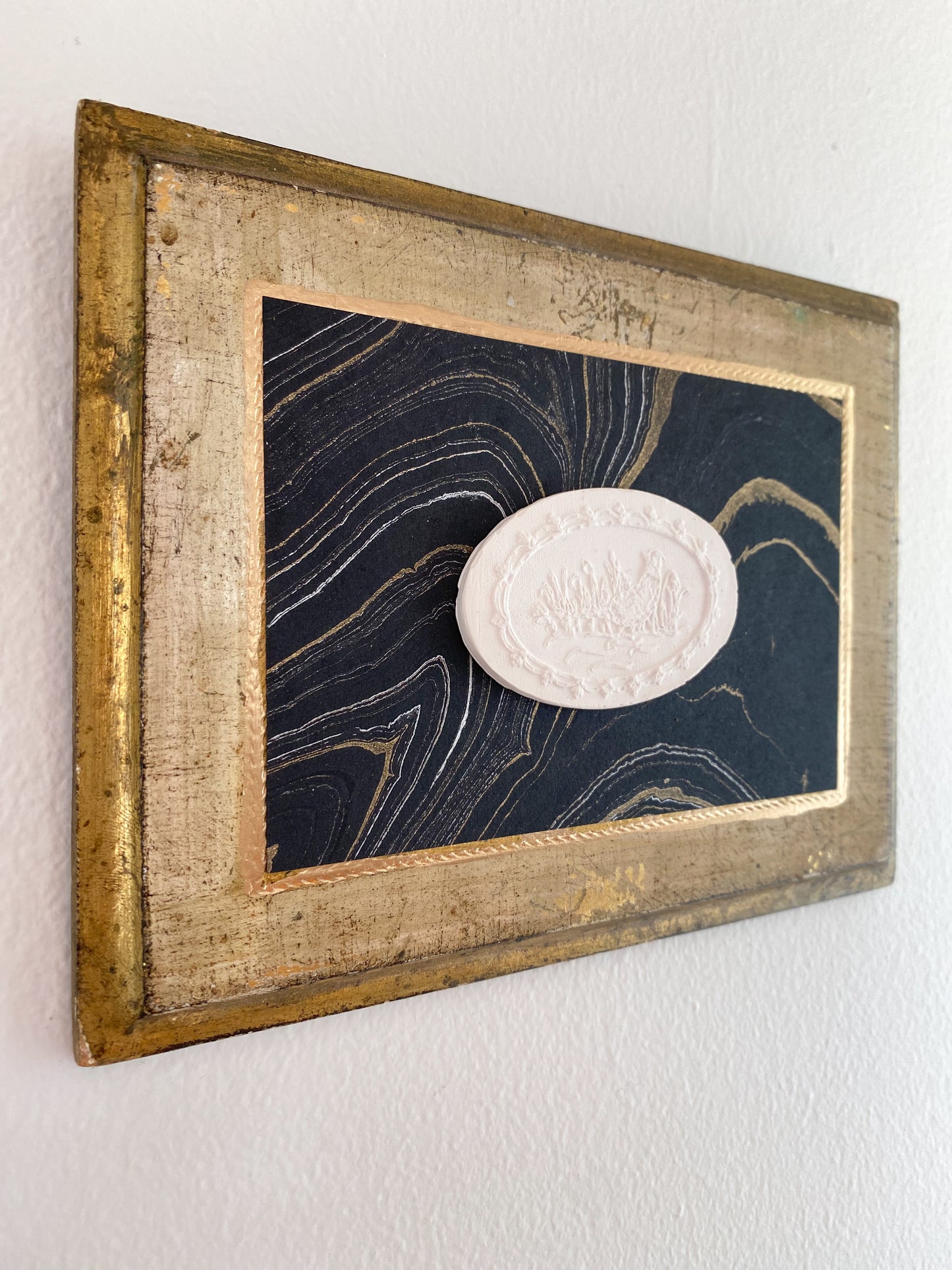 Pheasant Intaglio on Vintage Plaque
