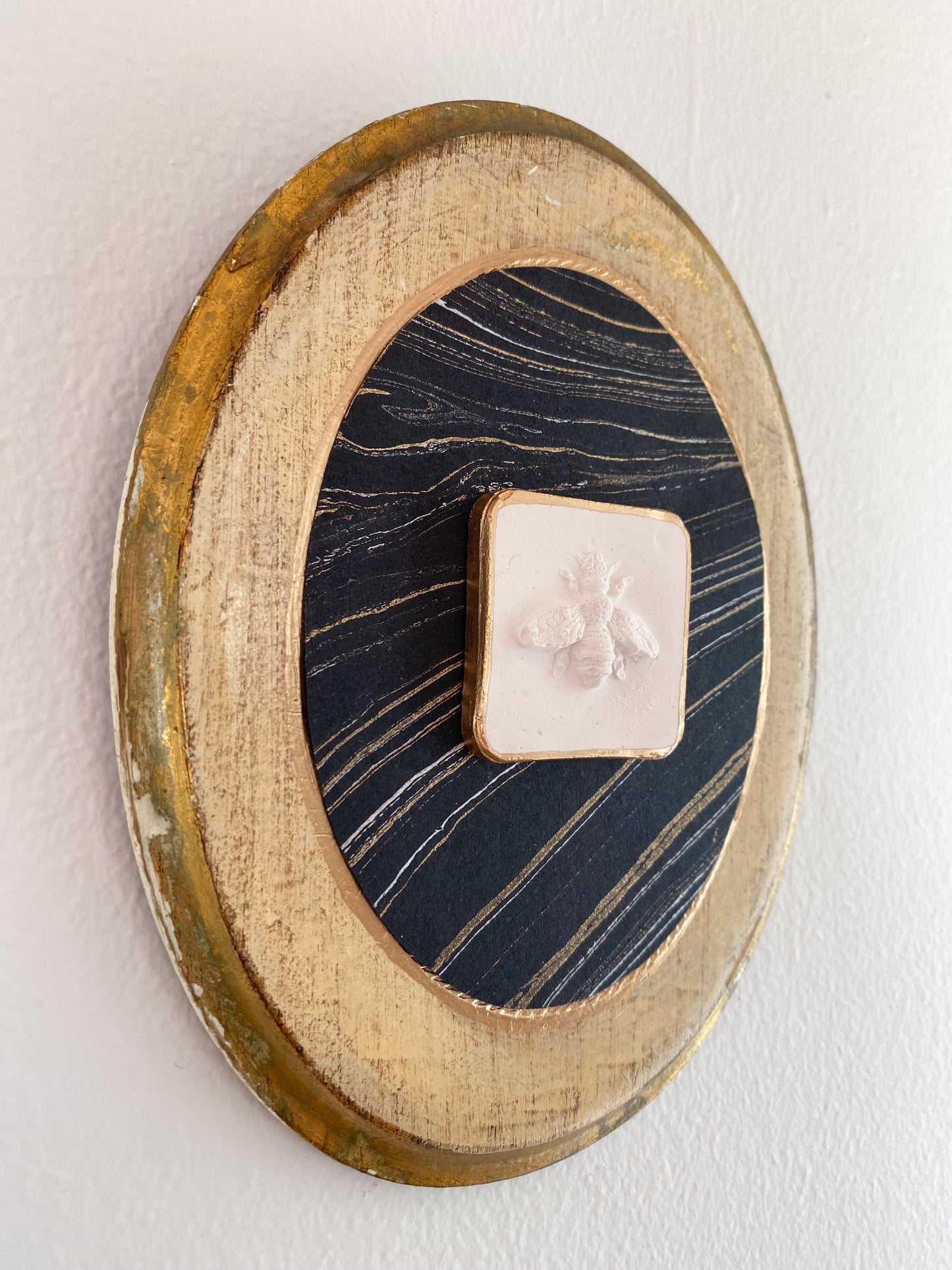 Vintage Plaque with Bee Intaglio