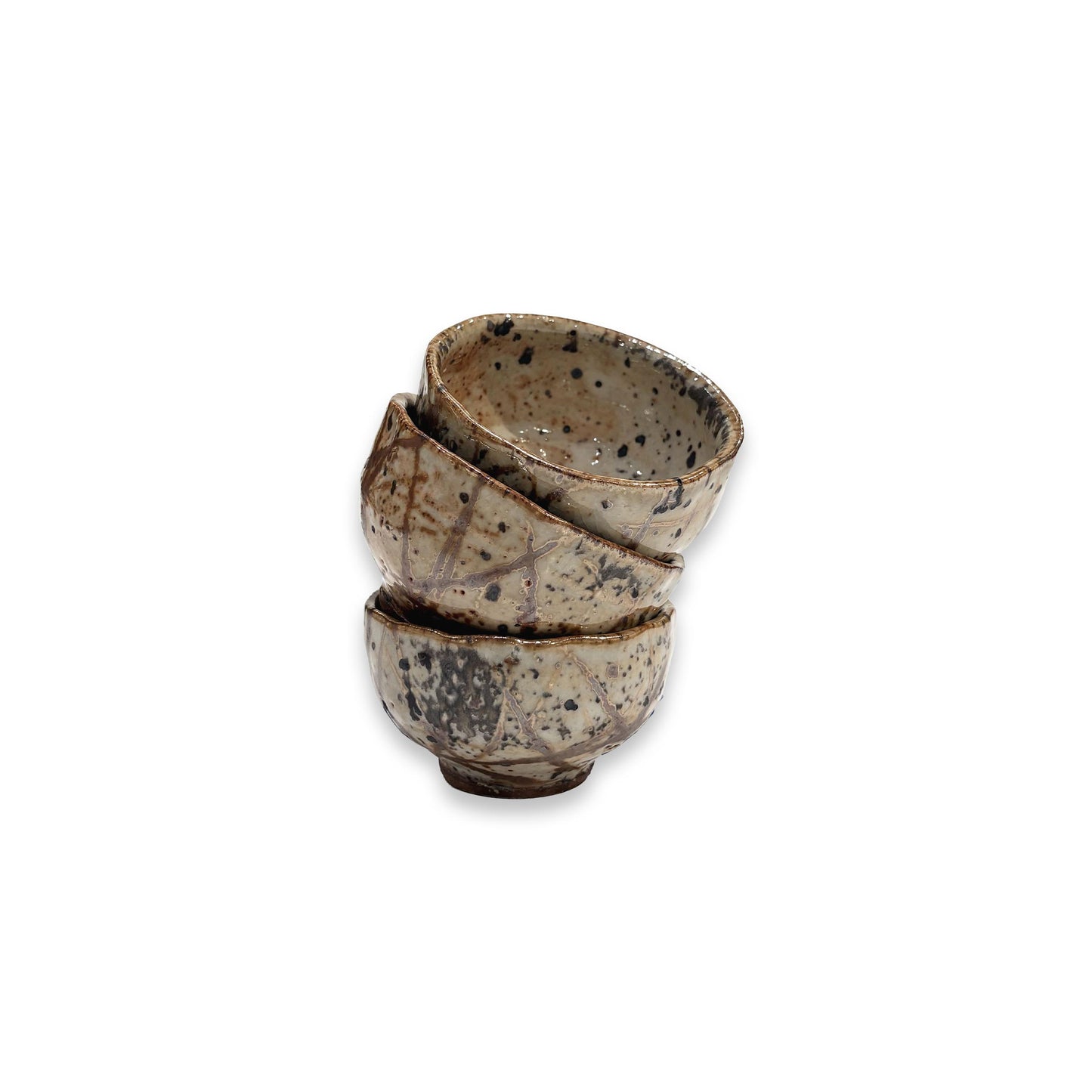 Small Spotted Bowls With Brown Markings