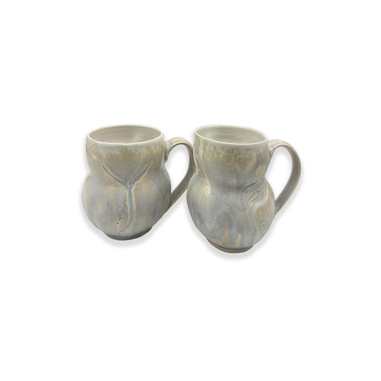 Cream with Crystal Carved Mug