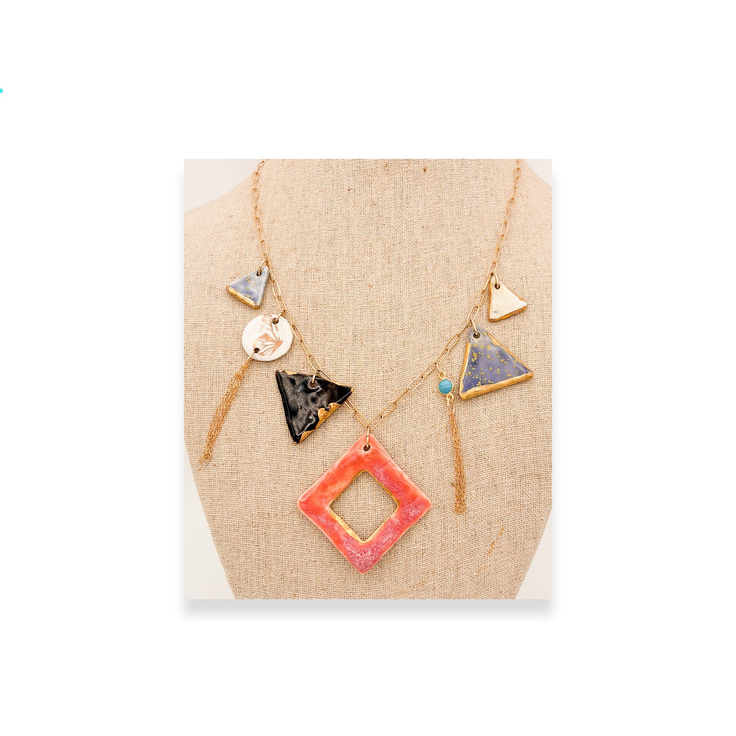 Salmon Square - 7 Pendant Necklace