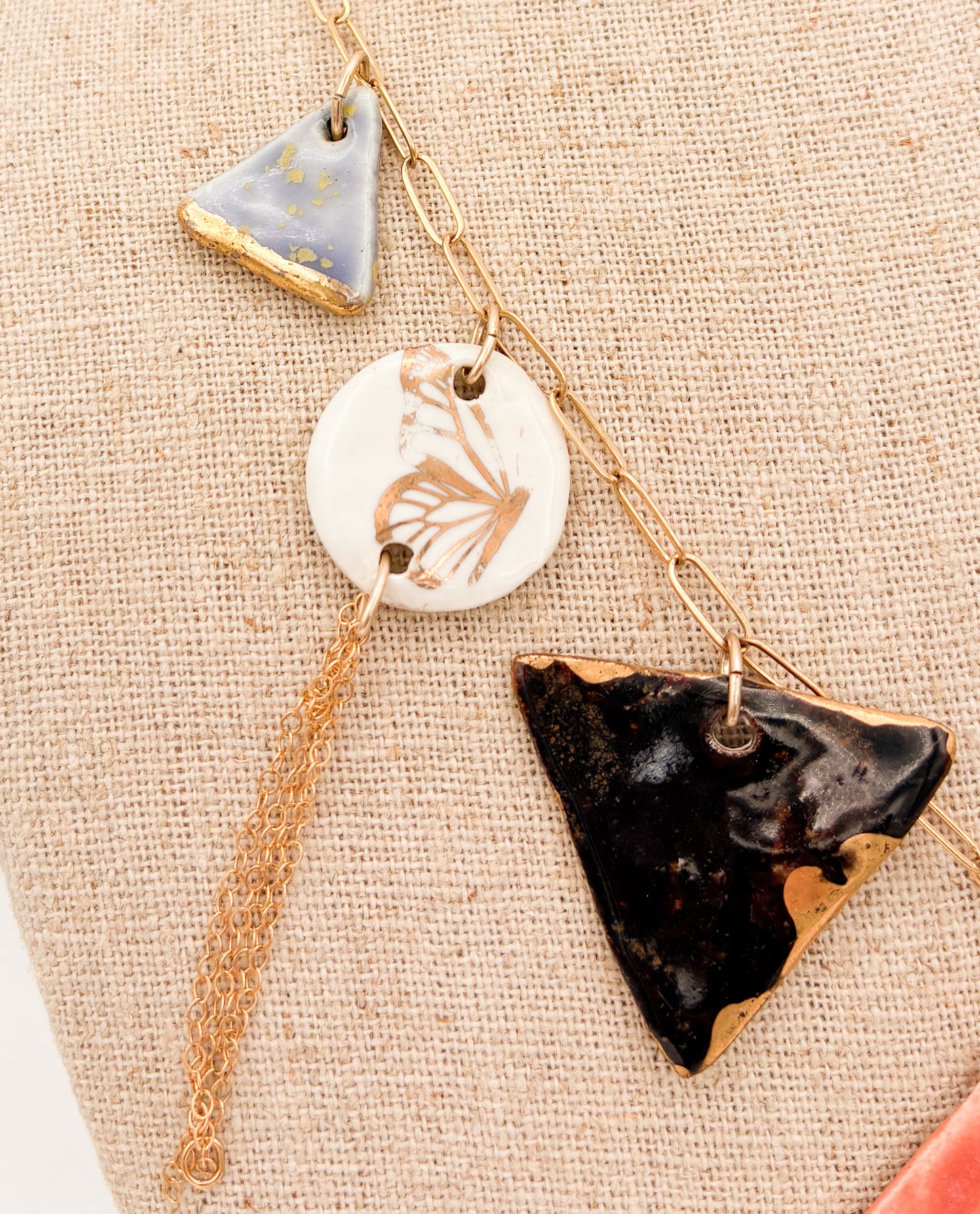 Salmon Square - 7 Pendant Necklace