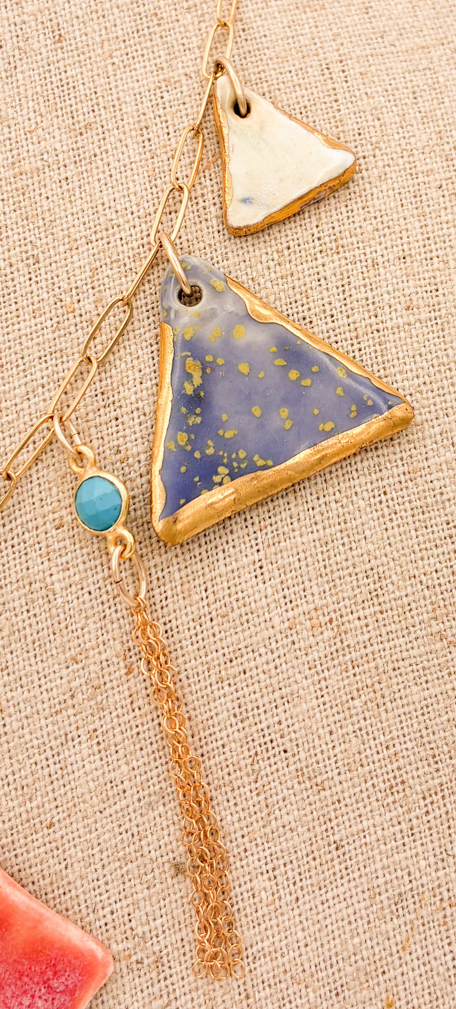 Salmon Square - 7 Pendant Necklace