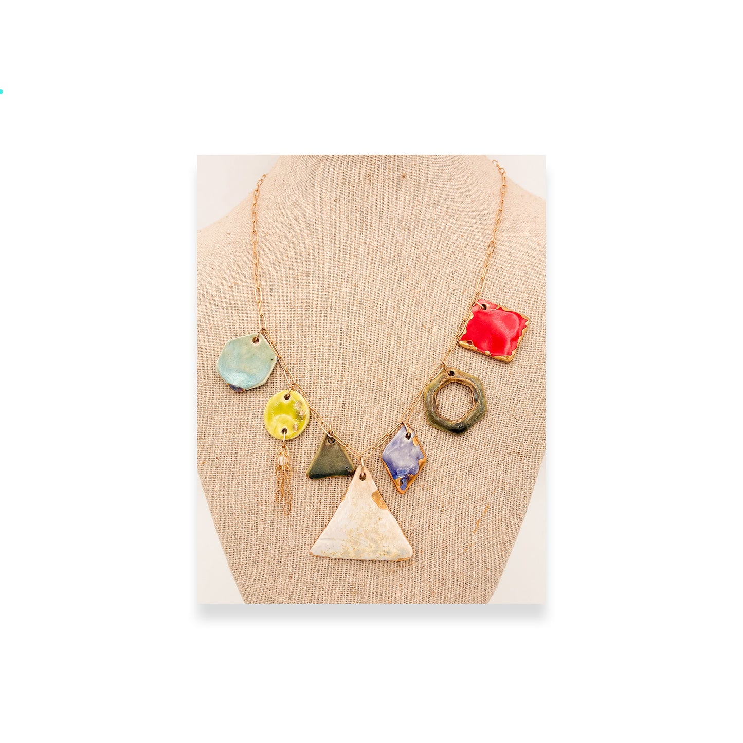 White Triangle - 7 Pendant Necklace