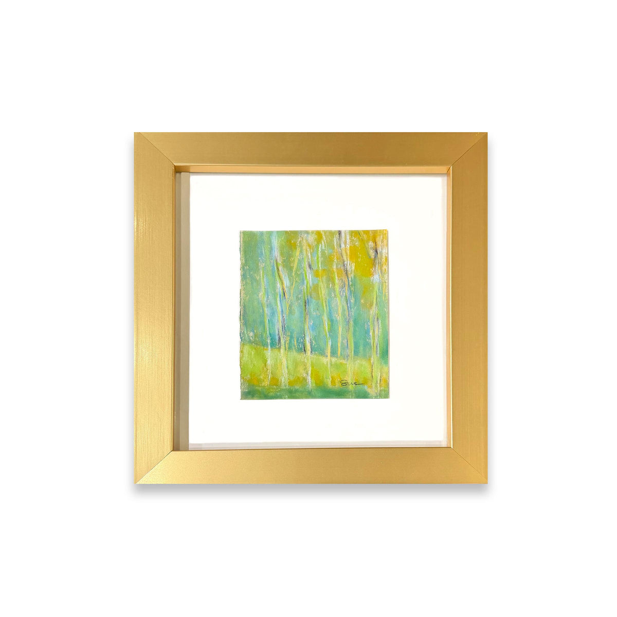 A Place of Stillness - Birch Trees on Teal