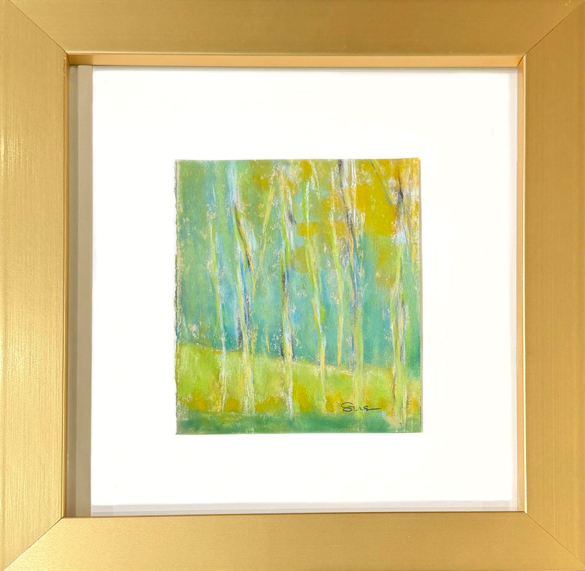 A Place of Stillness - Birch Trees on Teal