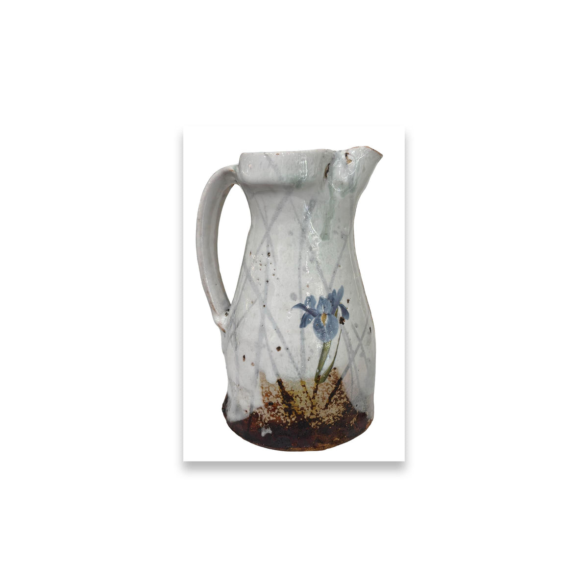 Blue Floral Pitcher