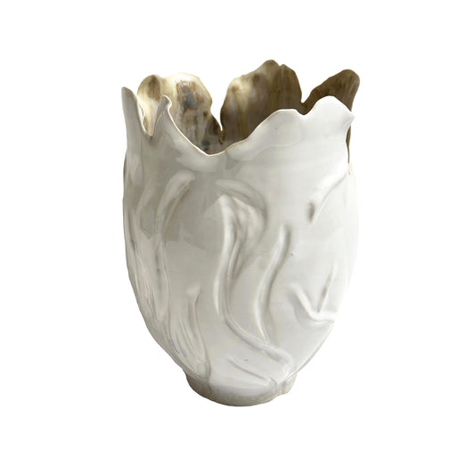 Carved White Vase