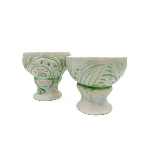 Celadon Footed Ice Cream Bowl