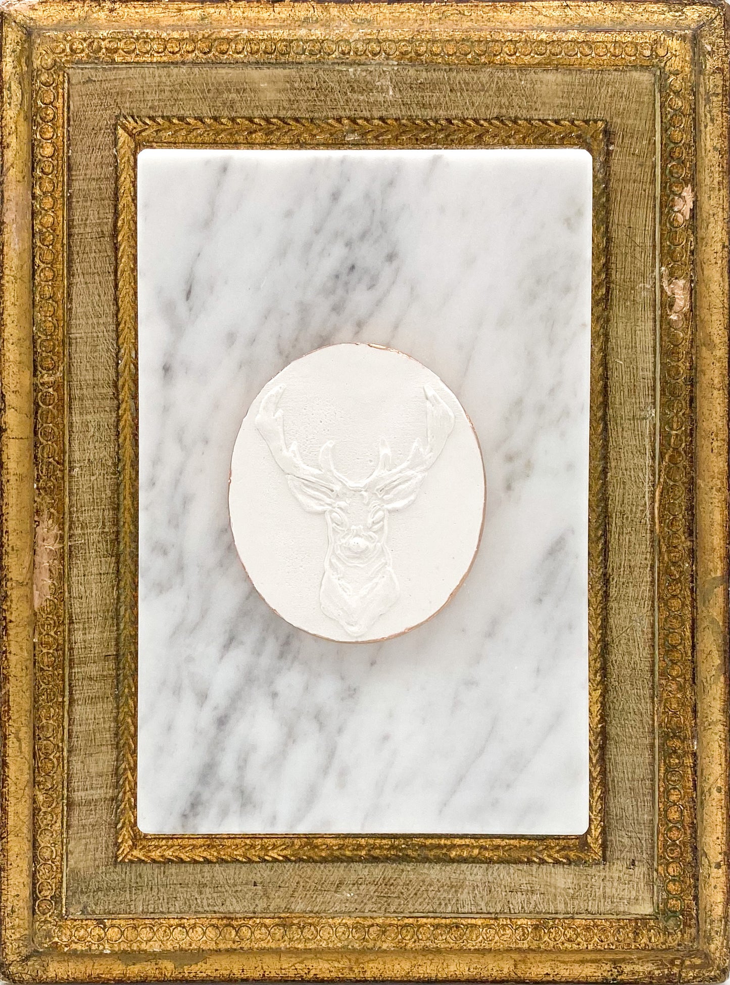 Stag on Marble Plaque