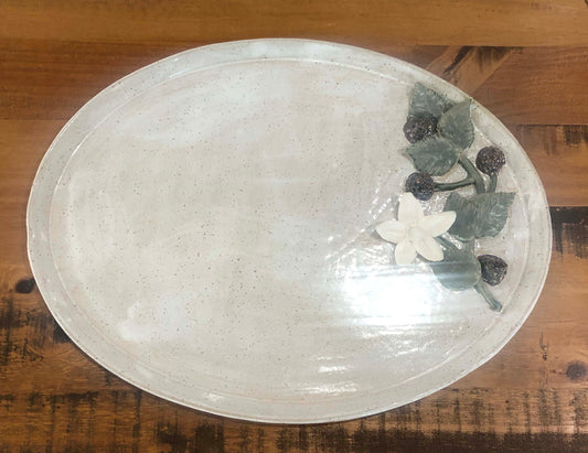 A In Full Bloom Series - Dewberry Bramble Oval Platter - Large
