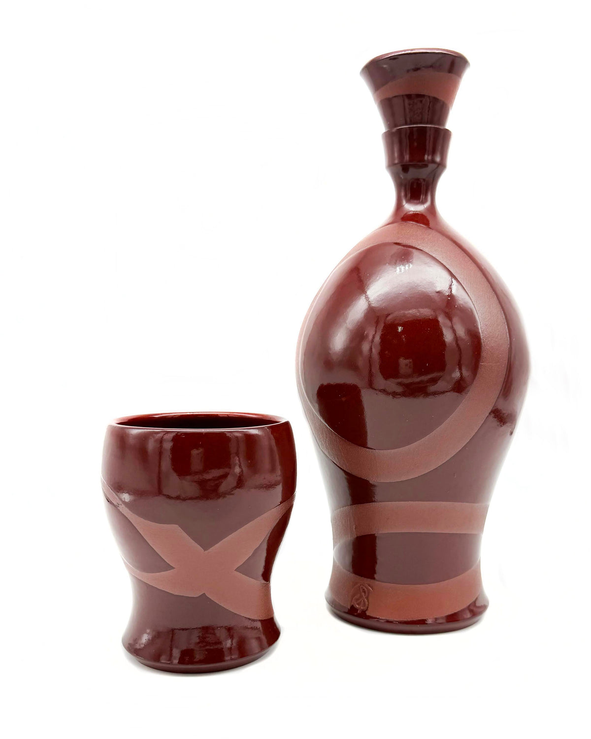 Color Contrast Series - Firebrick Decanter Set