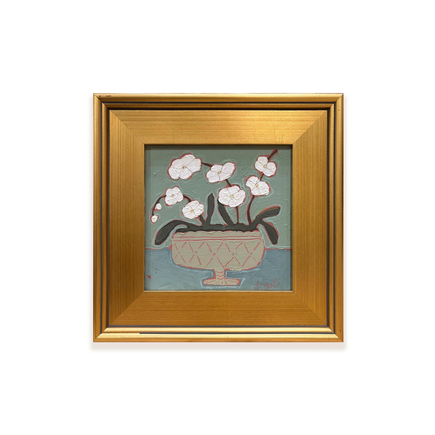 May Orchids in Carved Vessel