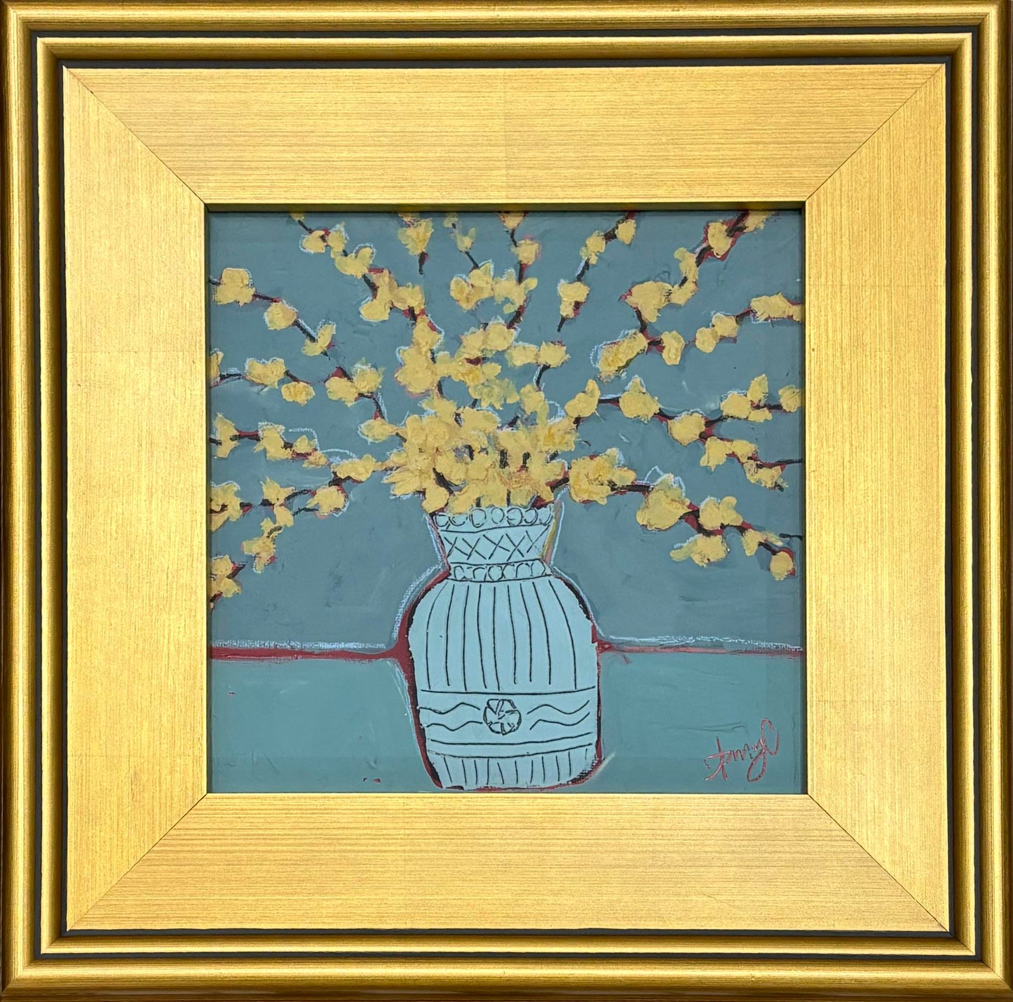 Forsythia in Blue