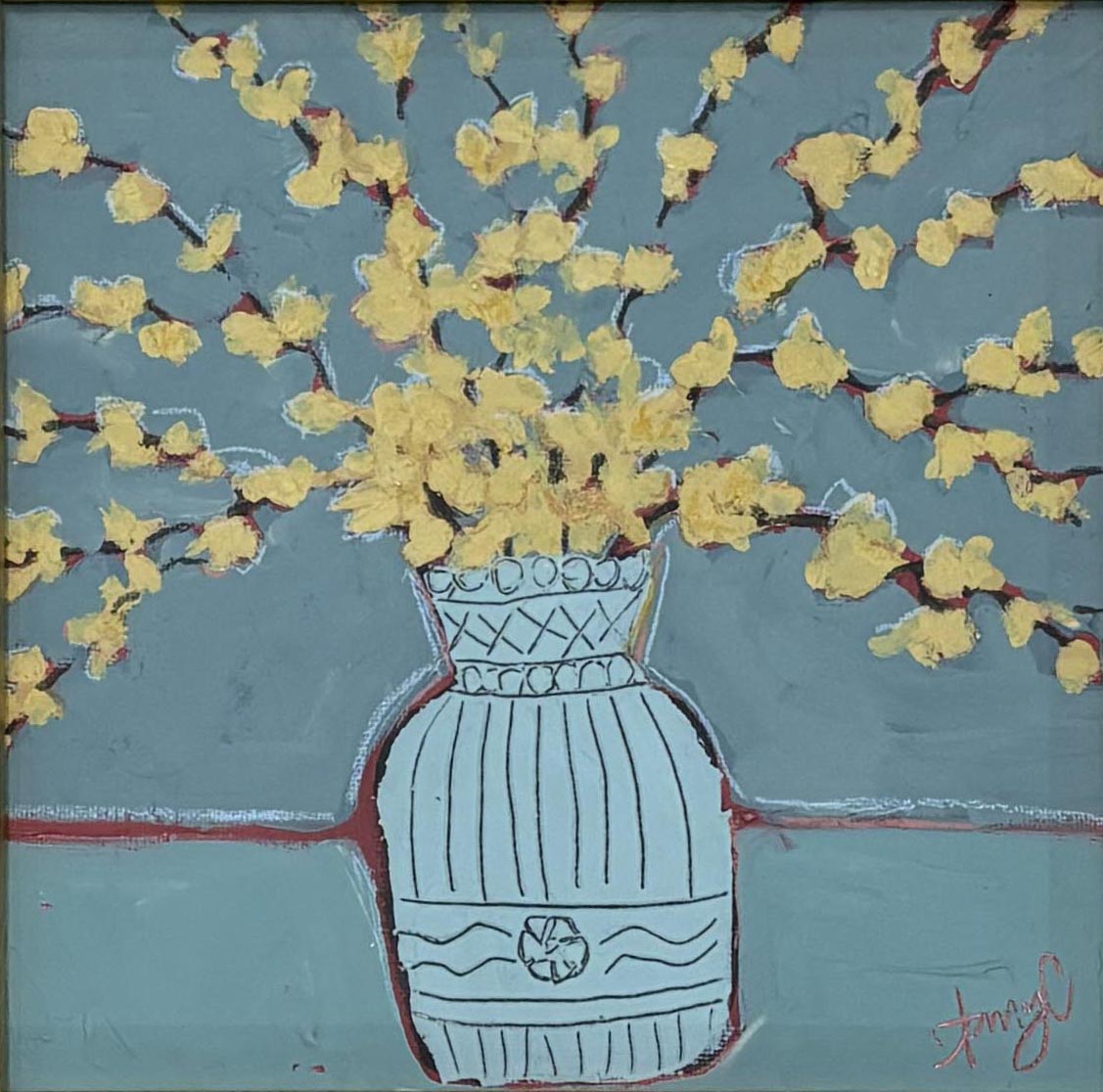 Forsythia in Blue