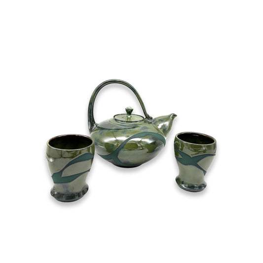 Color Contrast Series - Green on Green Teapot Set