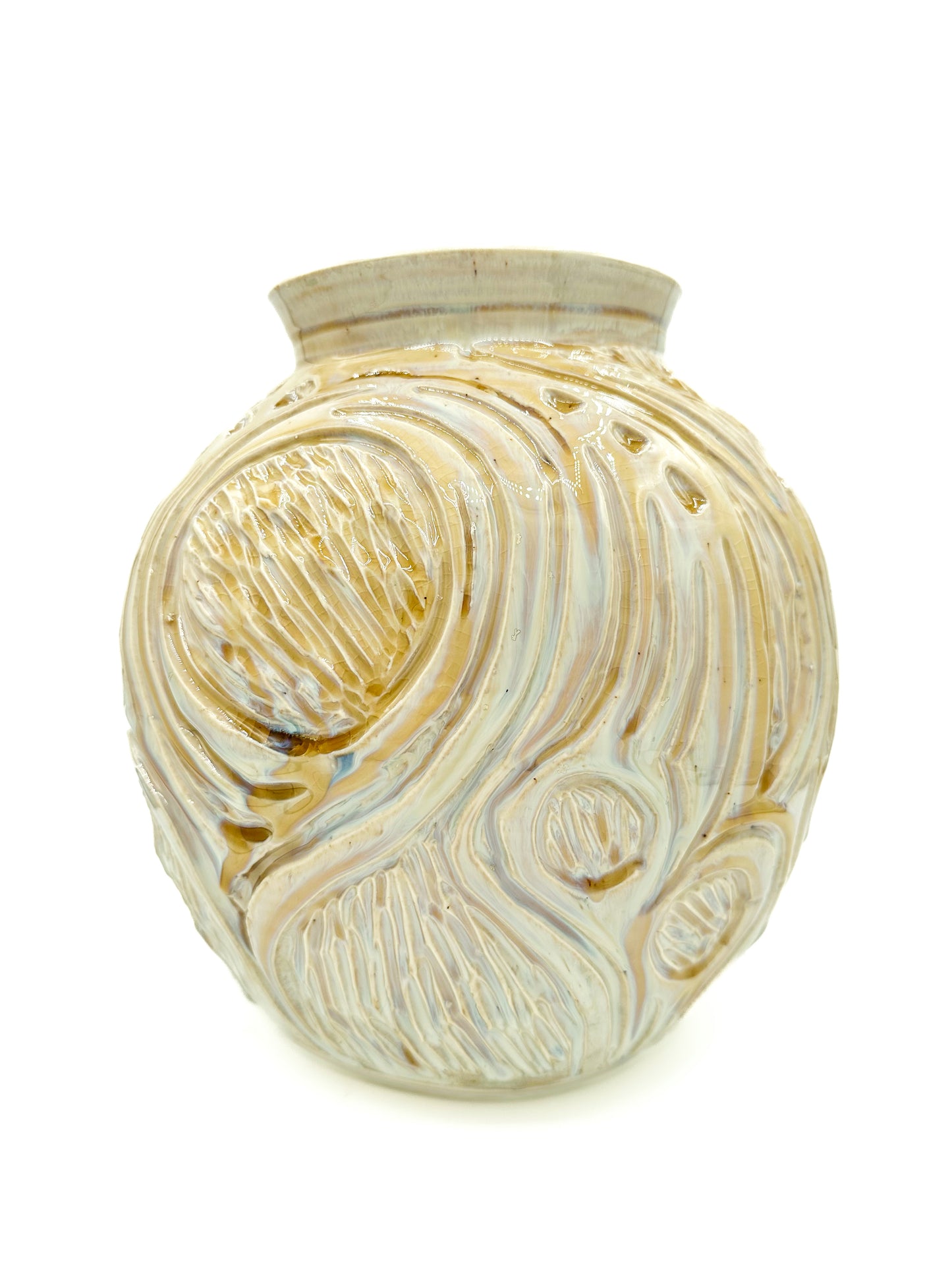 A Drink Well Collection : Iridescent Large Carved Vessel