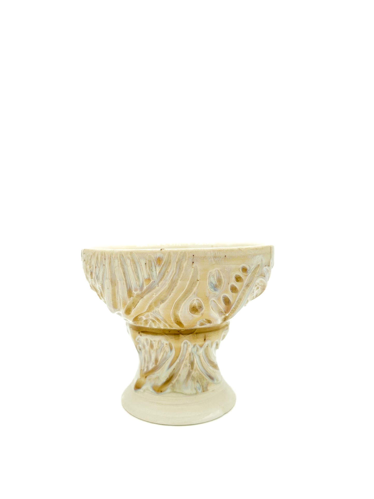 A Drink Well Collection : Iridescent Carved Footed Dish