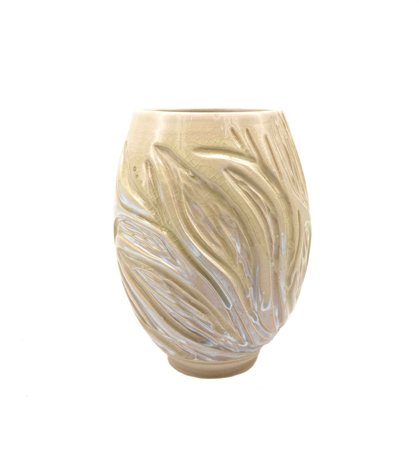 From Within Release - Medium Carved Vase - Iridescent