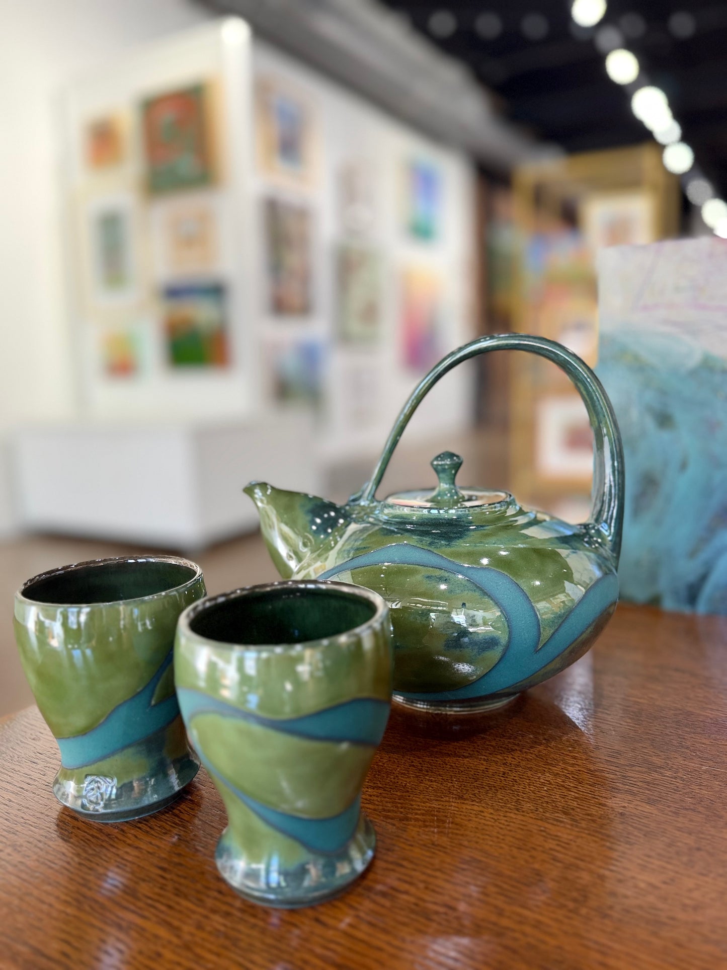 Color Contrast Series - Green on Green Teapot Set