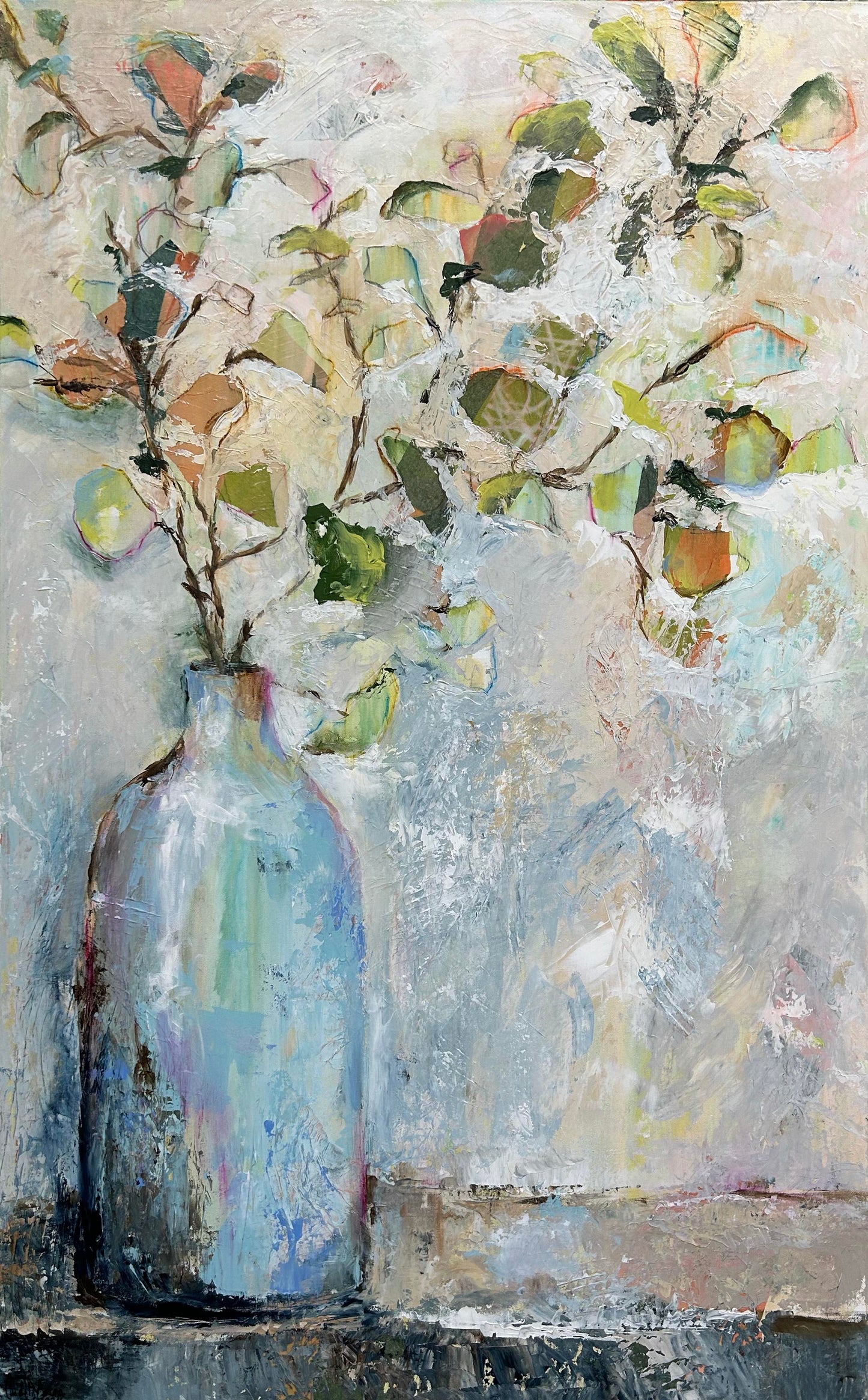 Leaves in Blue Vase