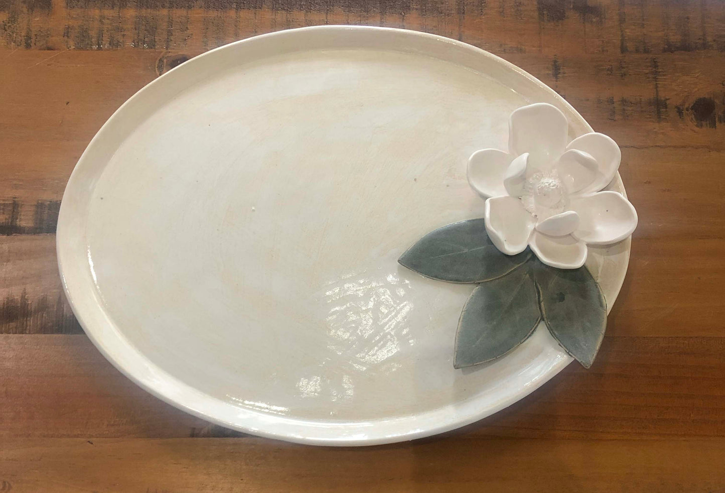 A In Full Bloom Series - Magnolia Oval Platter - Large