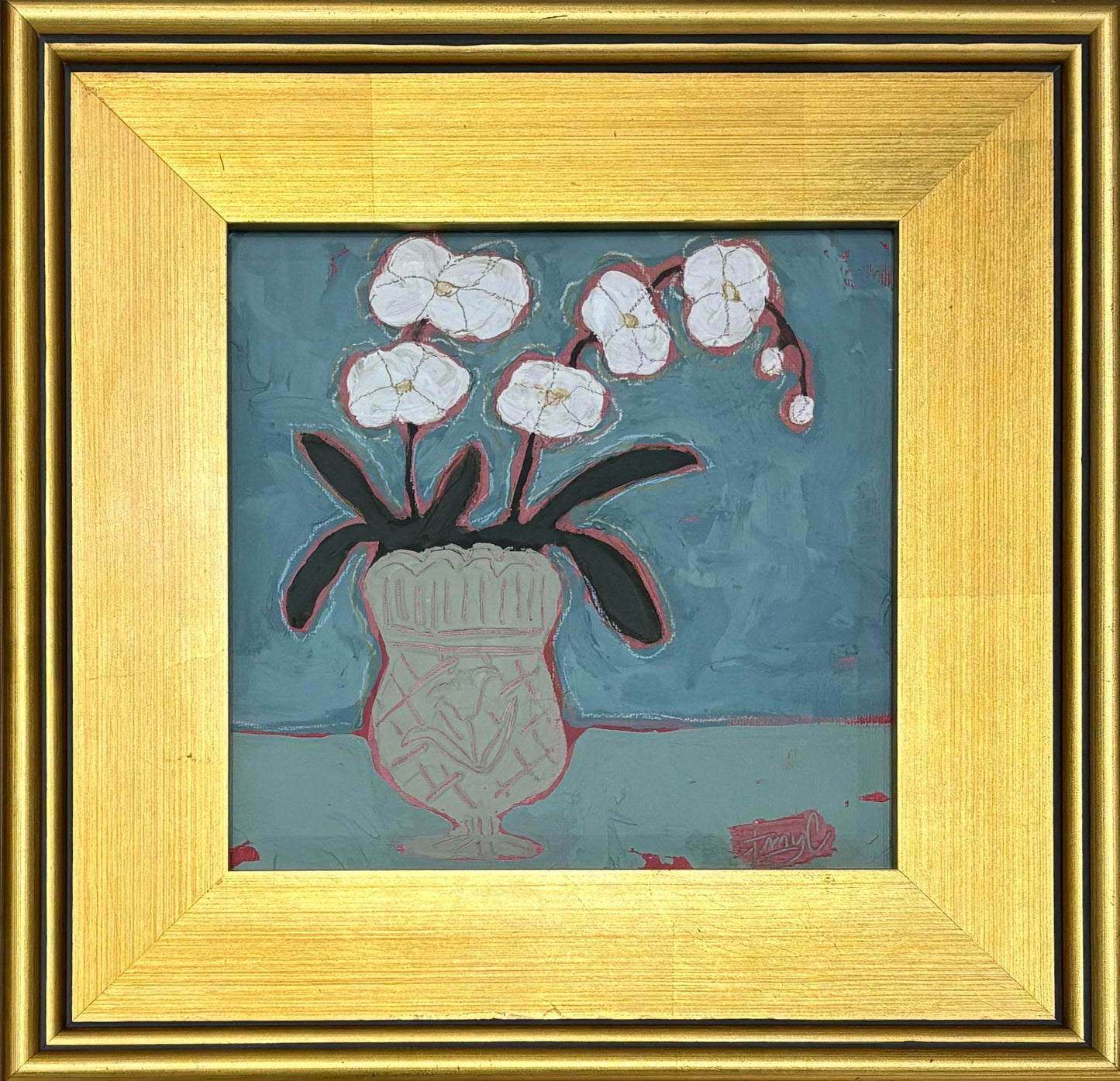 May Orchids in Carved Vessel II
