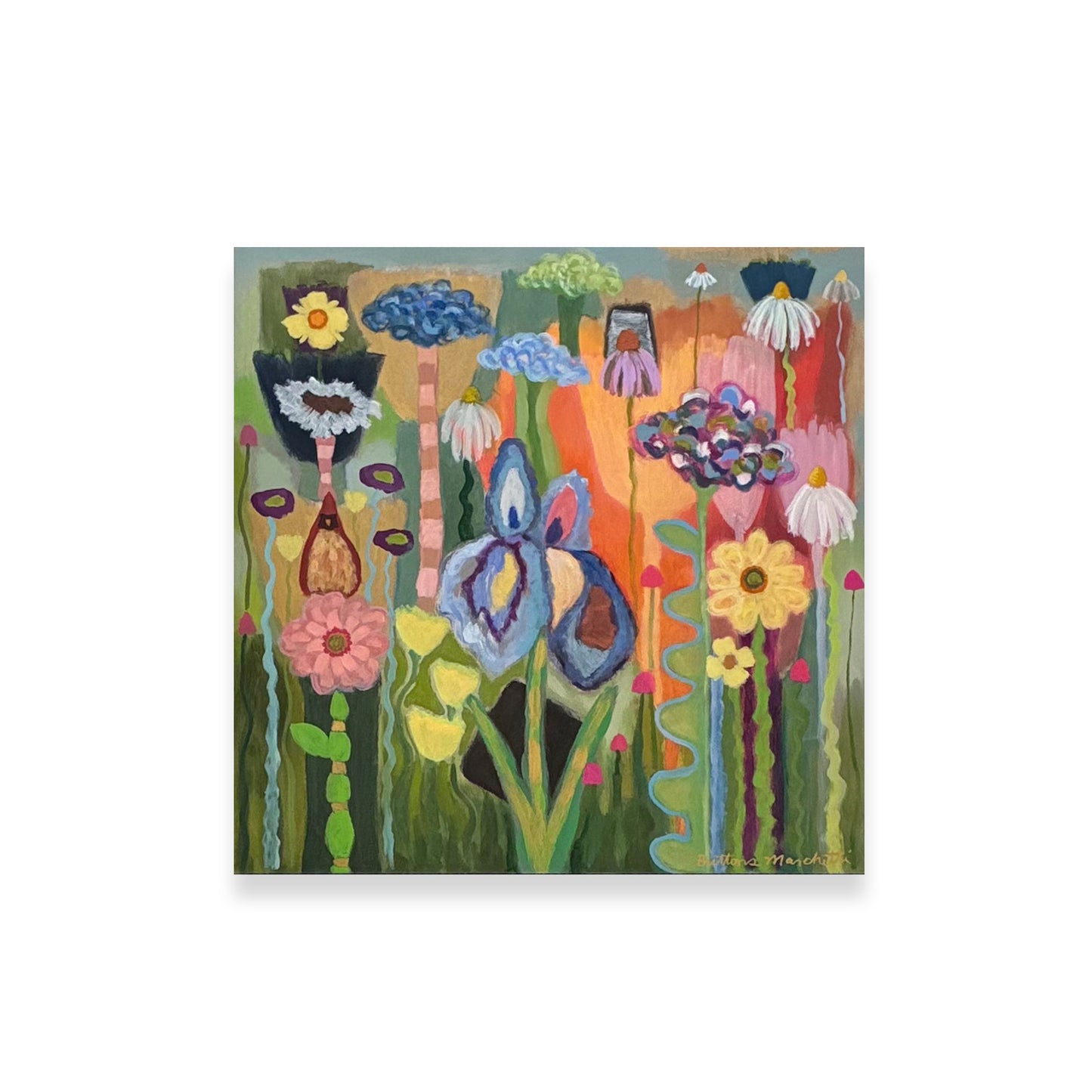 Poppies & Wildflowers - Orange Tulip & Red Bird