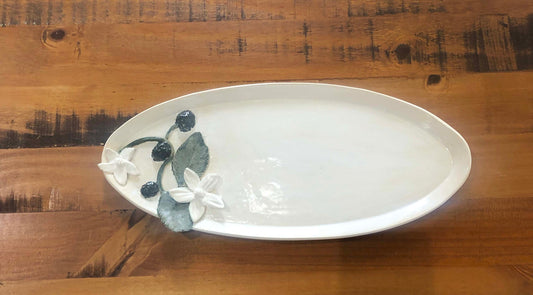 A In Full Bloom Series - Dewberry Bramble Oval Platter - Small