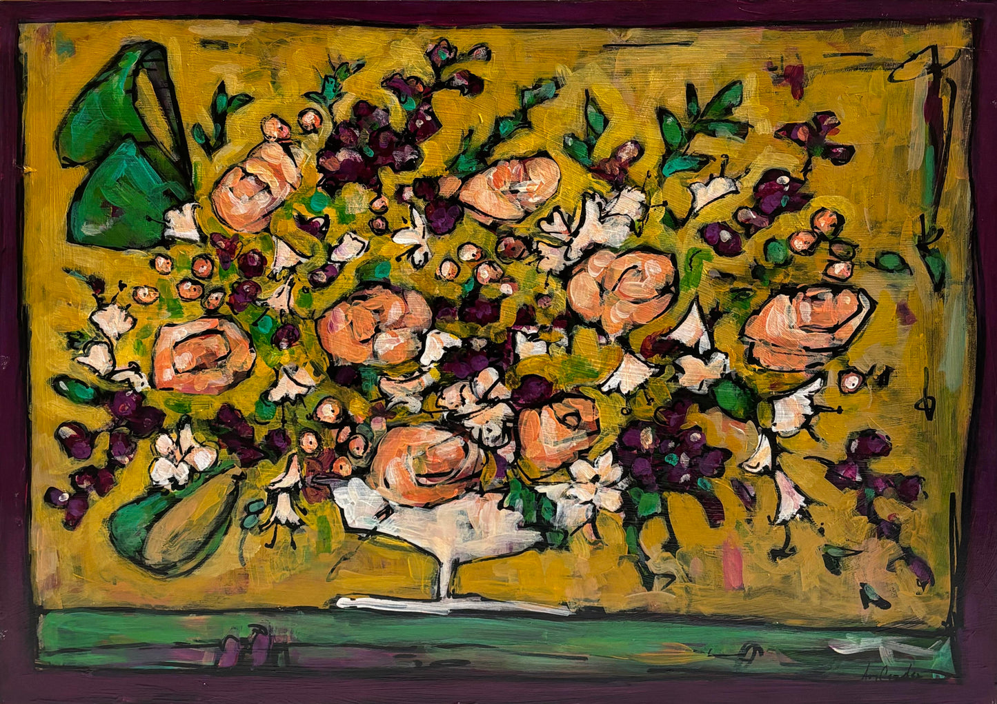 Pink Roses and Stock