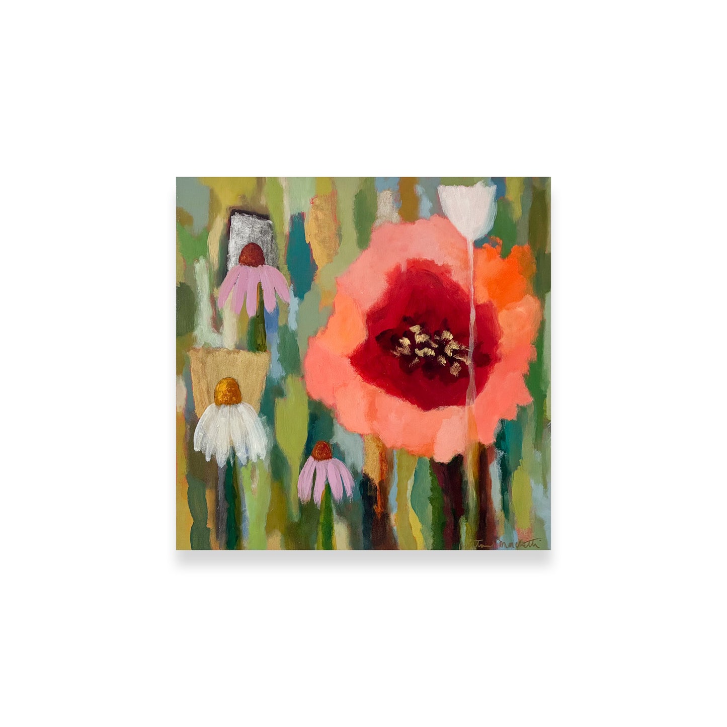 Poppies & Wildflowers - Red Poppy & Coneflowers