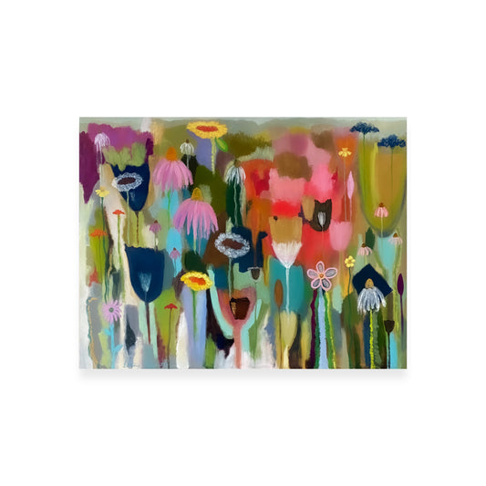 Red Tulips And Pink Coneflowers