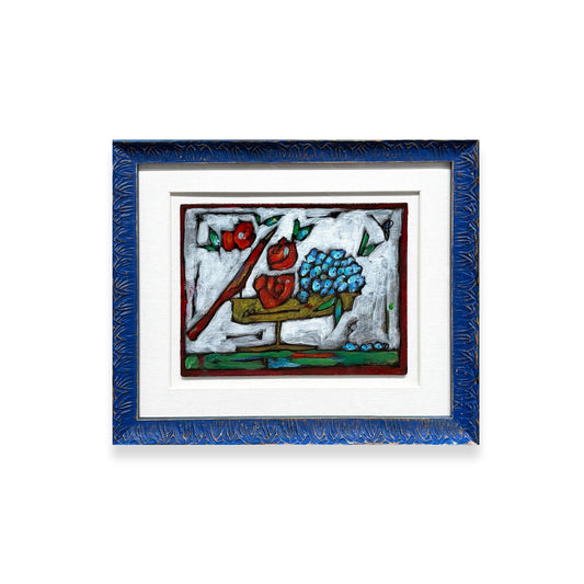 Cardinal, Roses & Hydrangea