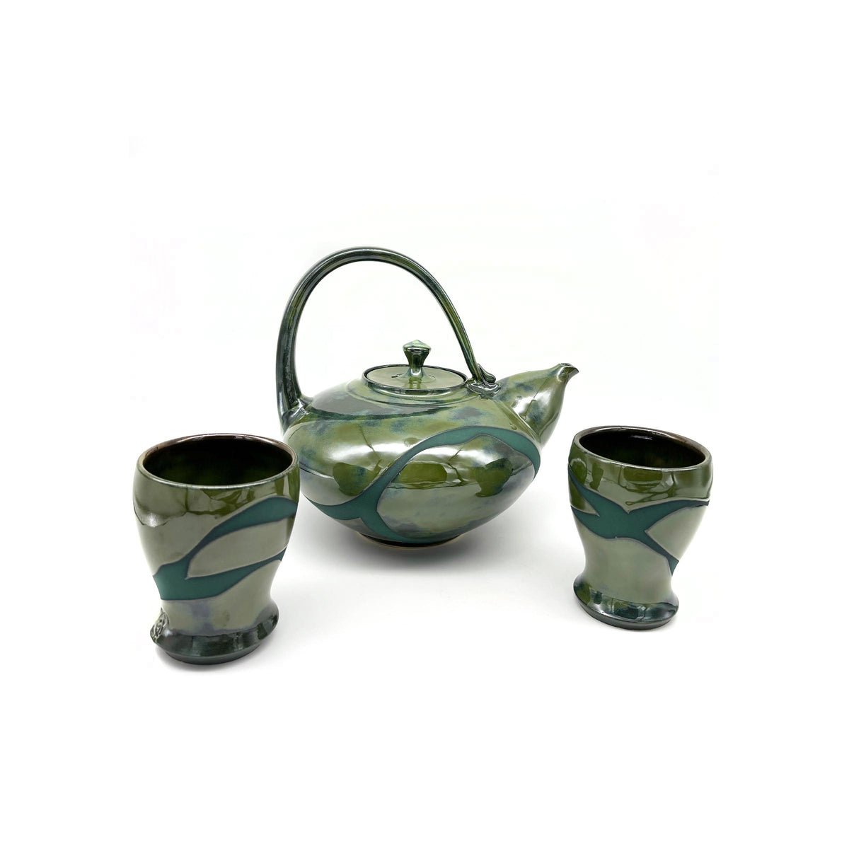Color Contrast Series - Green on Green Teapot Set