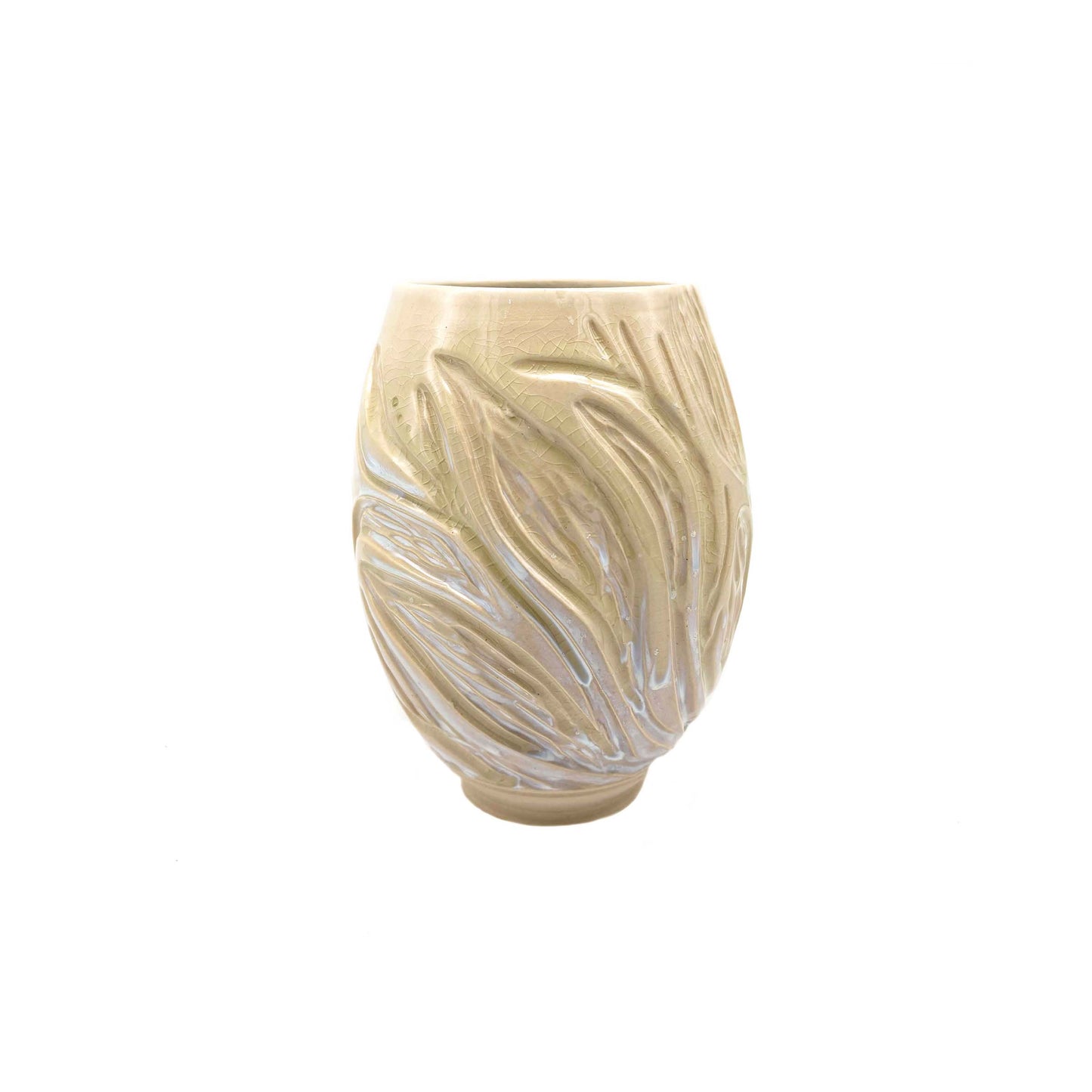 From Within Release - Medium Carved Vase - Iridescent